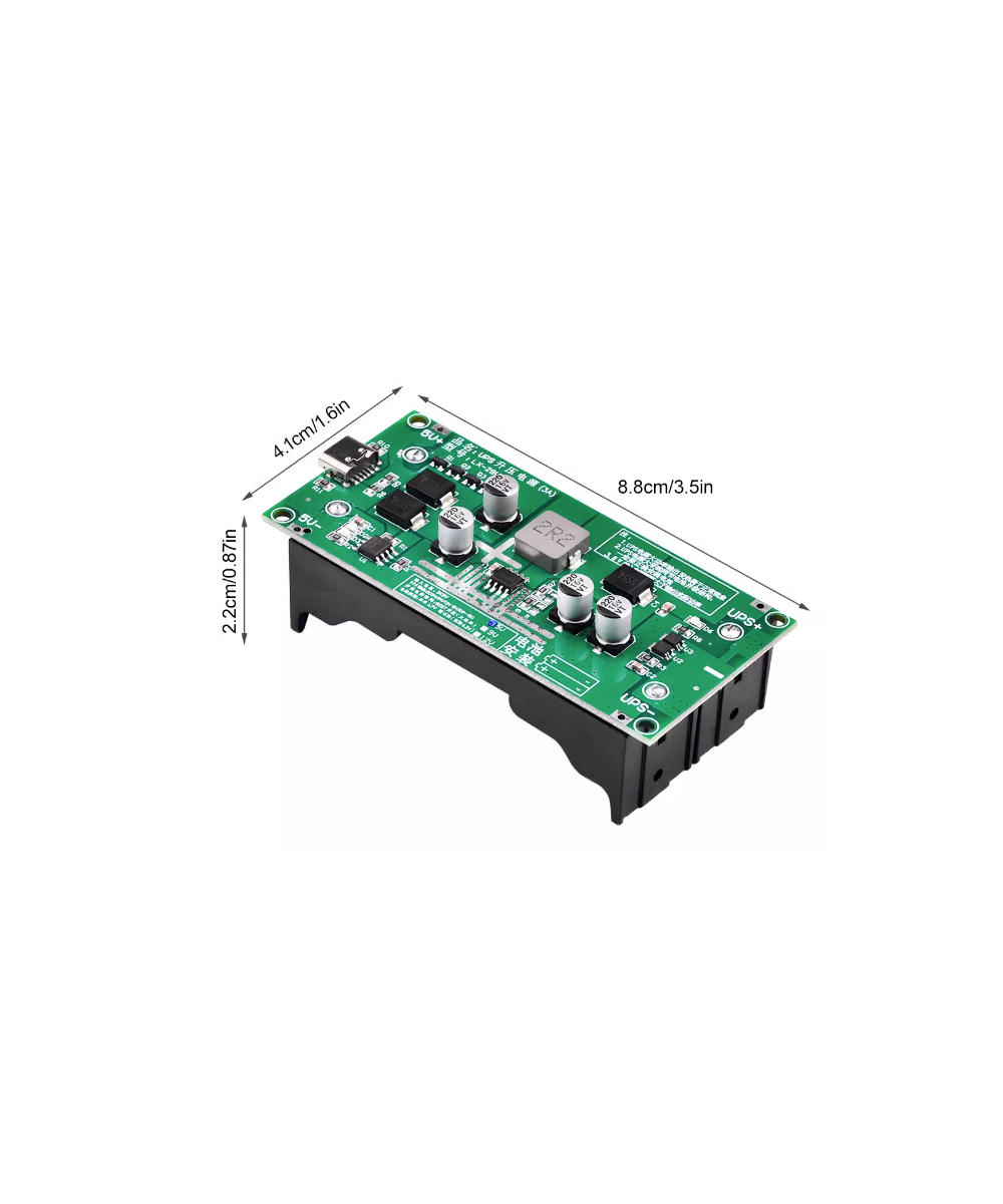 Modulo de Refuerzo de Carga de 2 Baterias de Litio 18650 USB-C 5V/9V/12V 3A para UPS LX-2BUPS