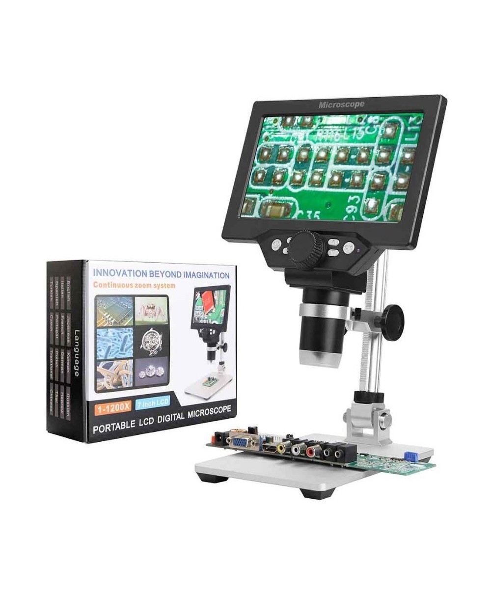 Microscopio Digital con Pantalla LCD 7" 1-1200X