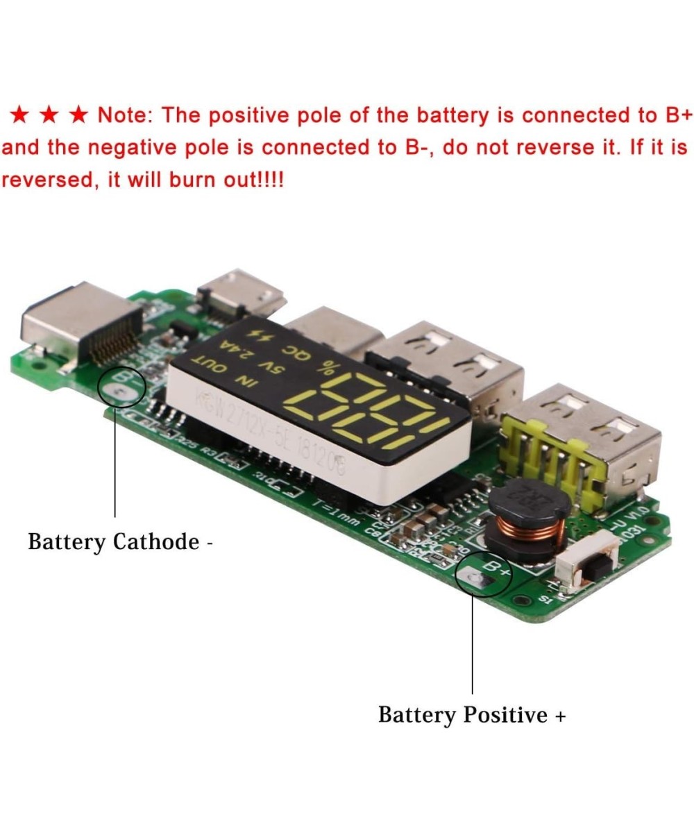Modulo de Carga para Baterias de Litio 18650 5V 2.4A Input USB-C/Lightning/Micro USB BMS