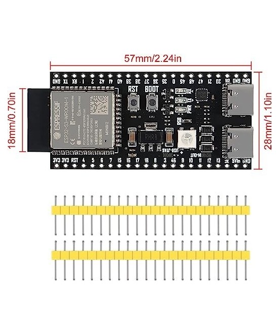 Tarjeta de desarrollo wifi bluetooth ESP32-S3 / N8R2 - N16R2 8MB - 16MB flash / N16R8 16M - MICRO USB