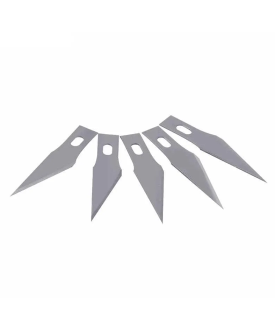 Cuchilla con mango de metal con hojas