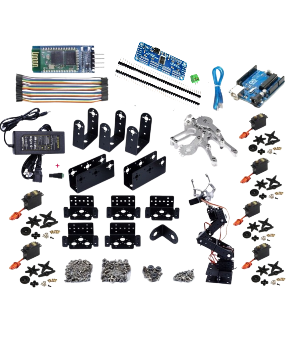 Brazo Robot Mecanico 6DOF Estructura y Electronica (DIY)