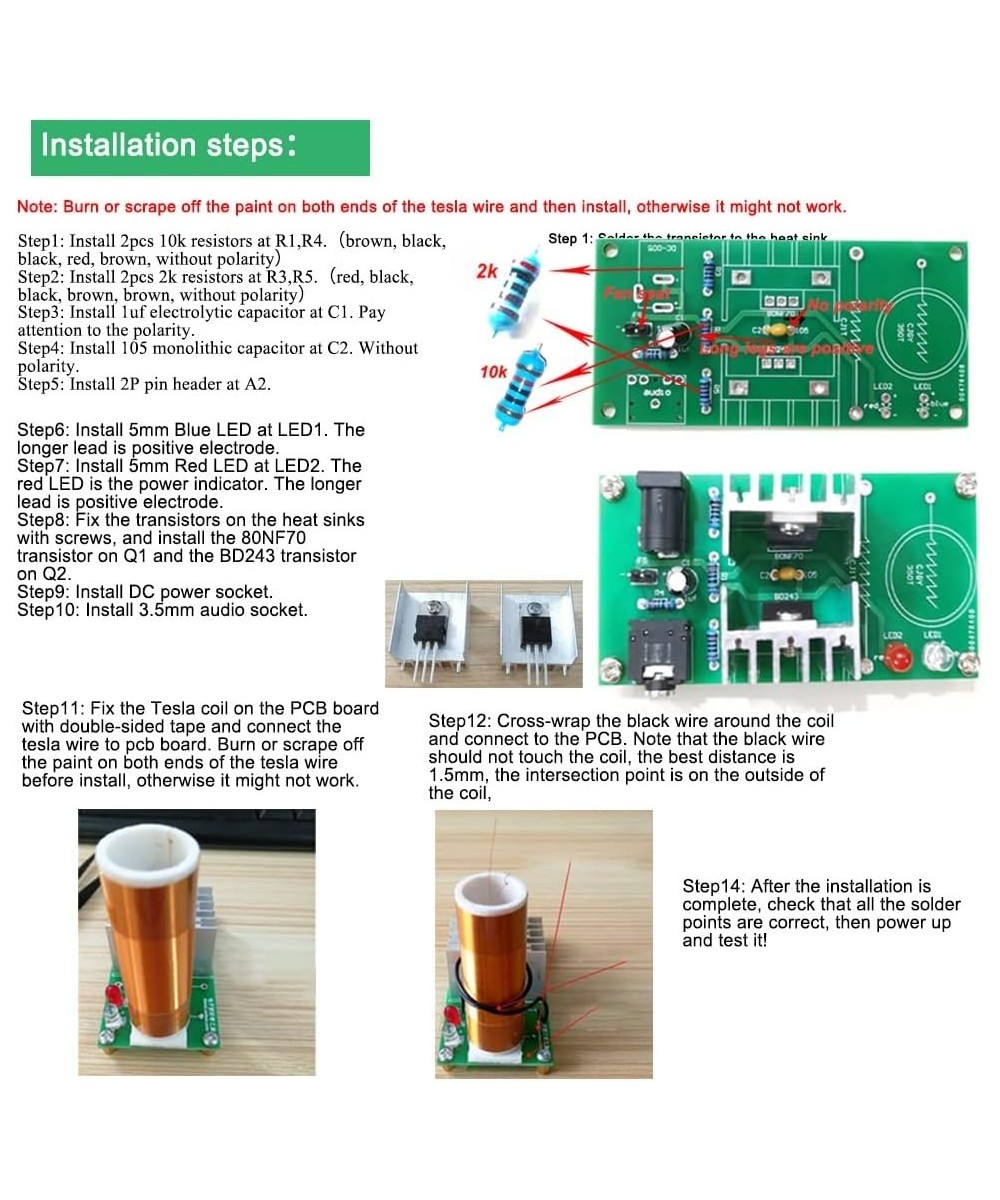 Mini Bobina Tesla 15W 15-24VDC 2A (DIY)