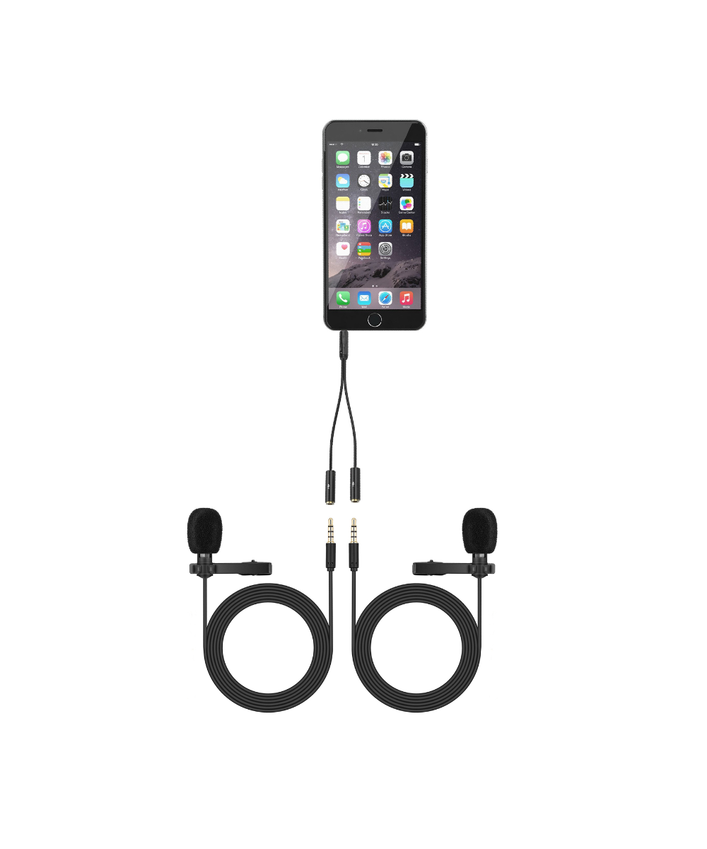 Splitter para 2 micrófonos para celular