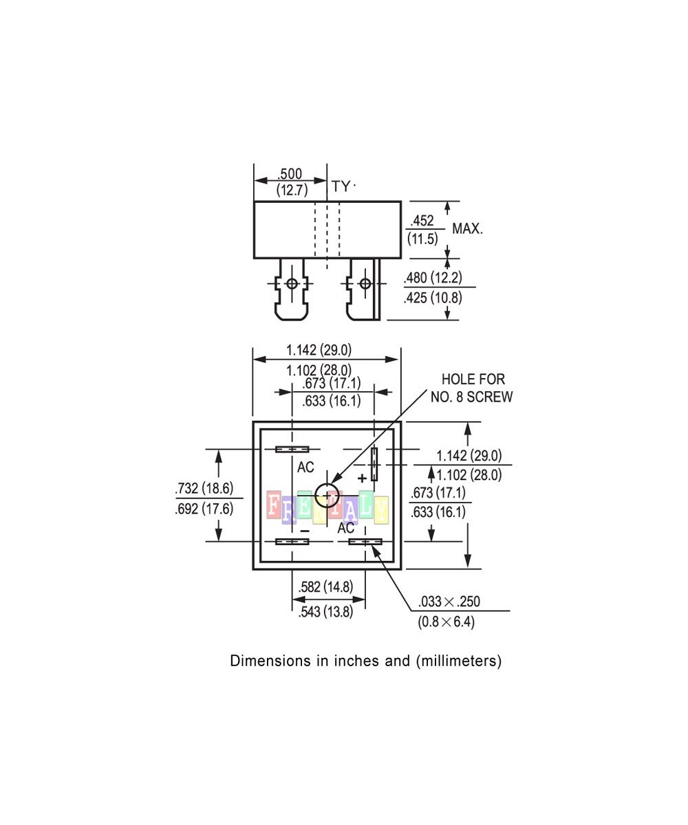 Puente rectificador 50A 1000v KBPC5010