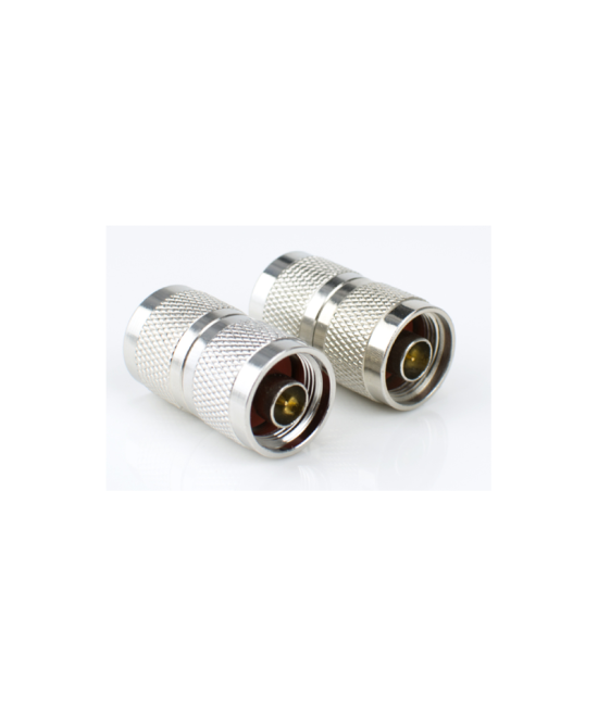 Adaptador RF de coaxial tipo N macho a macho, con rosca giratoria