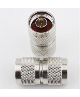 Adaptador RF de coaxial tipo N macho a macho, con rosca giratoria