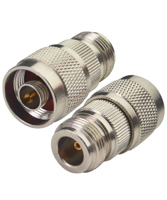 Adaptador RF de coaxial tipo N hembra a macho, con rosca giratoria