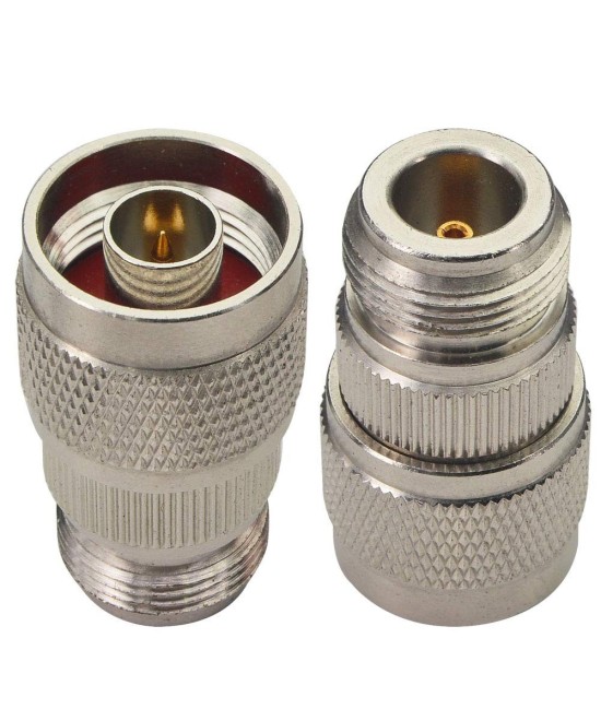 Adaptador RF de coaxial tipo N hembra a macho, con rosca giratoria