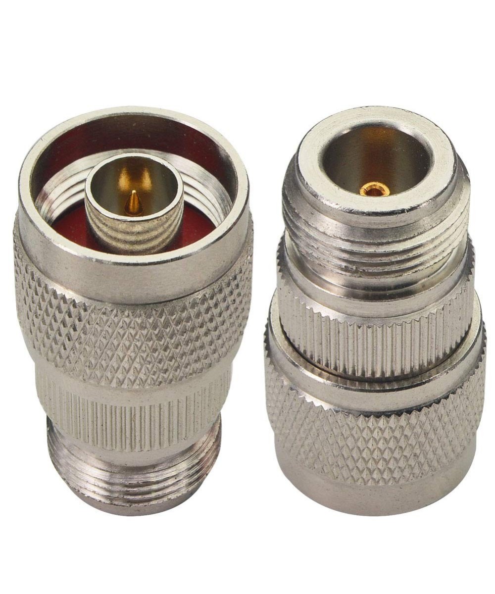 Adaptador RF de coaxial tipo N hembra a macho, con rosca giratoria