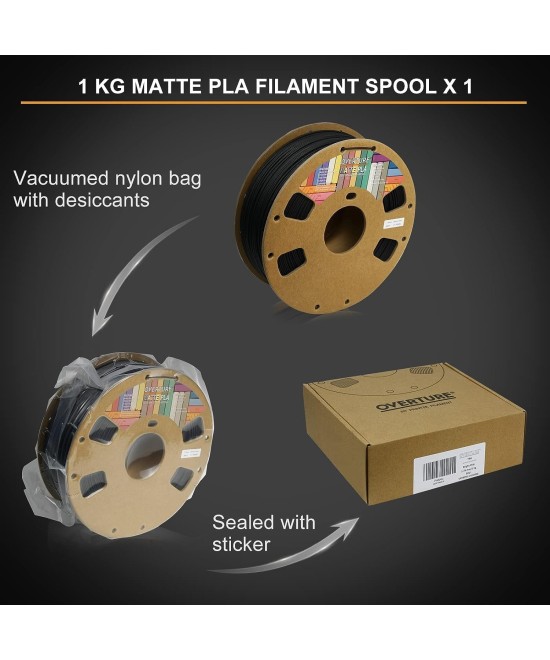 Filamento PLA de fibra de carbono matte 1.75mm / 1KG OVERTURE