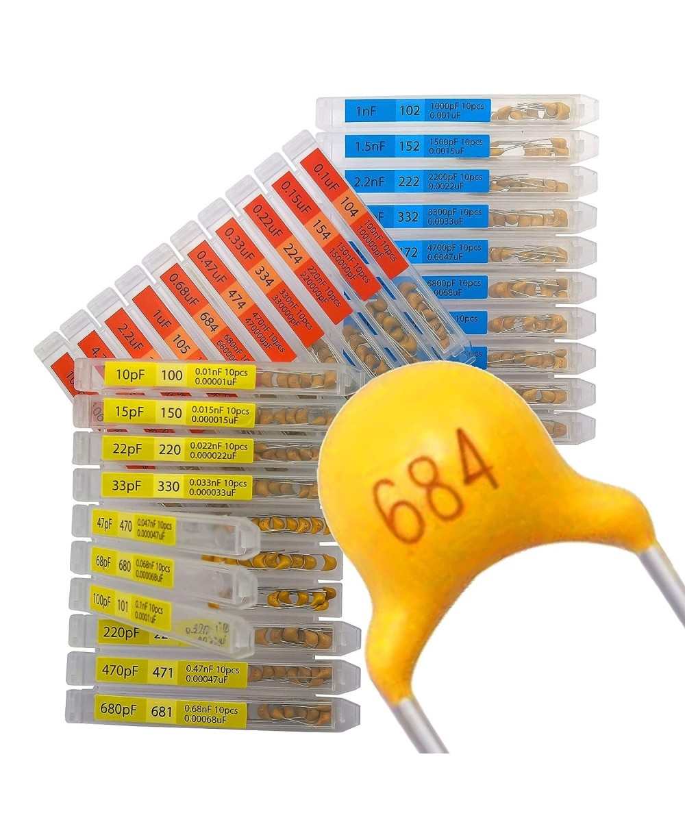 Capacitores cerámicos hasta 50V 10pf-10uf 1 Valor (5U)