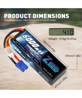 Bateria tipo lipo recargable Zeee 6000mAh 11.1V 80C 3S 66.6Wh conector EC5