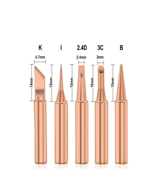 Puntas de cobre para cautín 900M-T (5U)