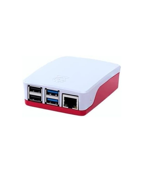Contenedor para Raspberry pi 4 blanco y rojo