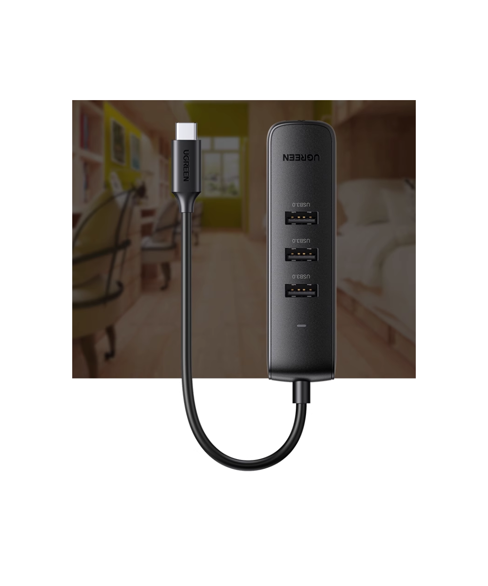 Adaptador HUB de USB-C a USB 3.0 y RJ45 10/100M UGREEN