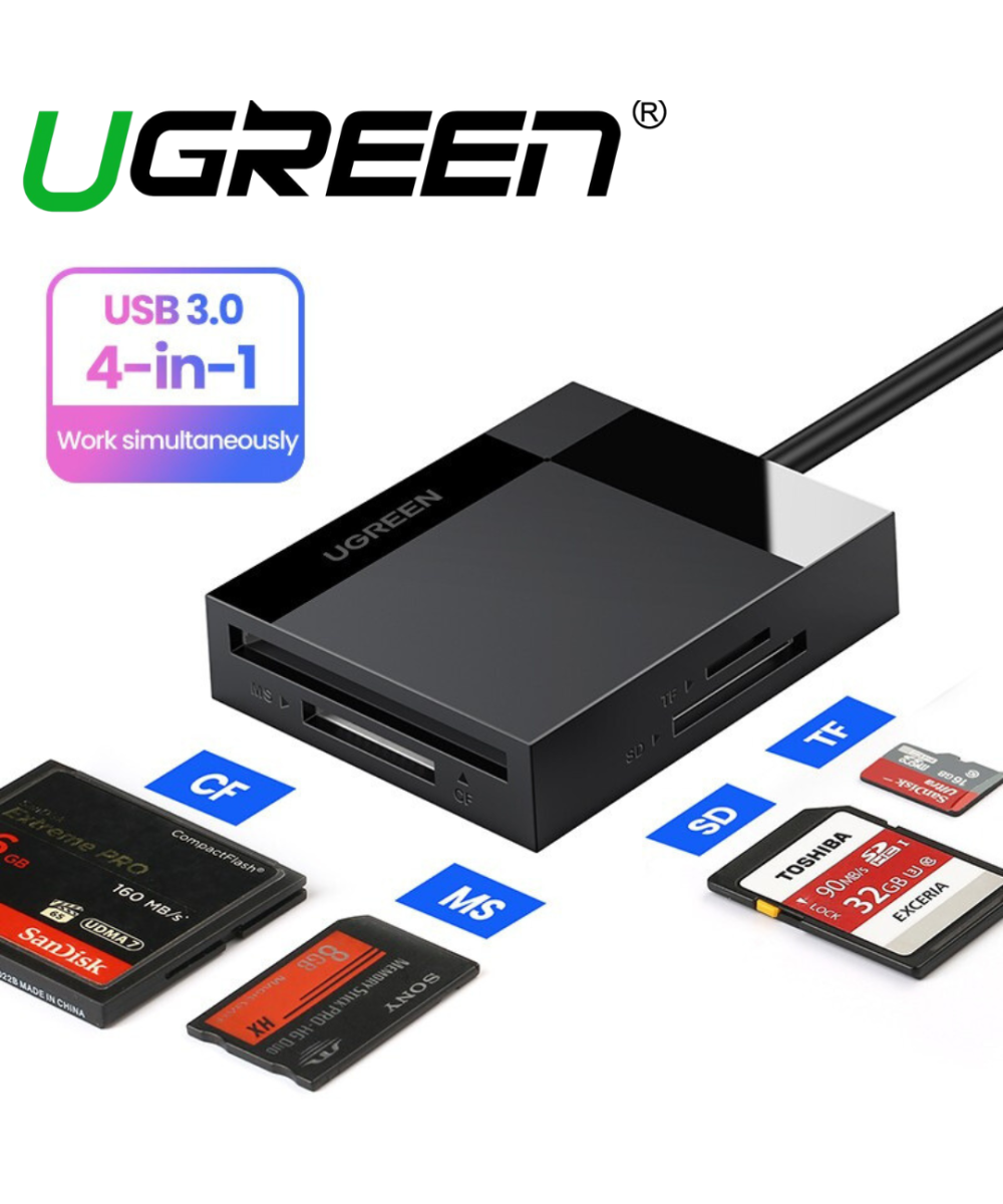 Lector de Memorias CF/MS/TF/SD 4 en 1 USB 3.0 / USB-C ugreen