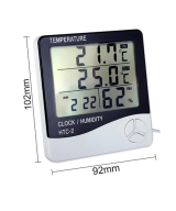 Termohigrometro Digital y Reloj HTC-2