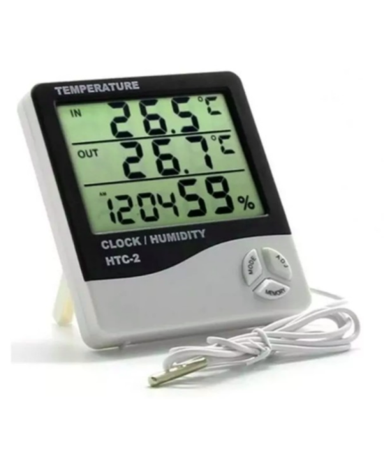 Termohigrometro Digital y Reloj HTC-2
