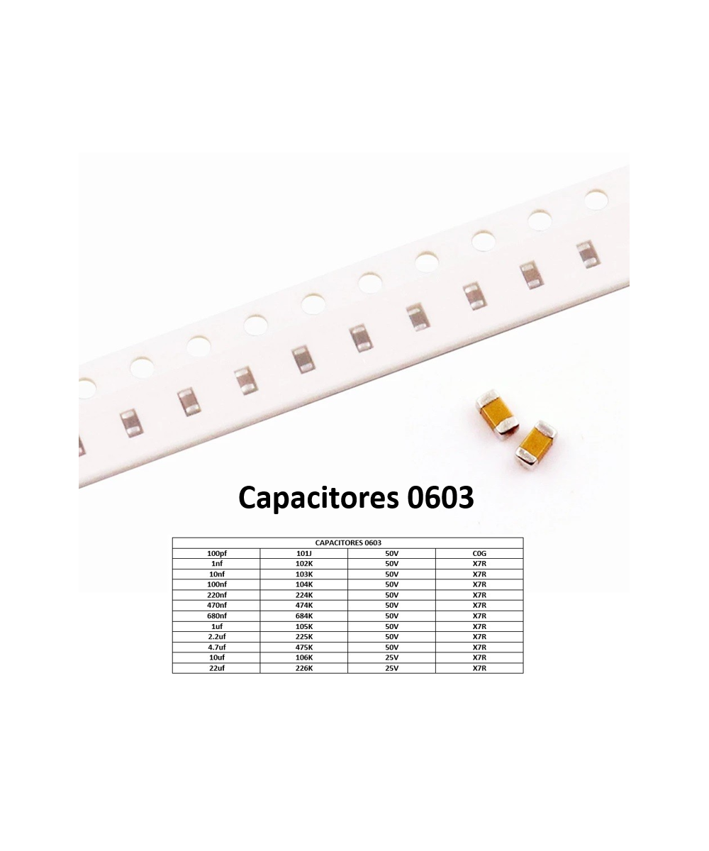 Capacitor Ceramico SMD 0603 25V/50V (2 Unidades)