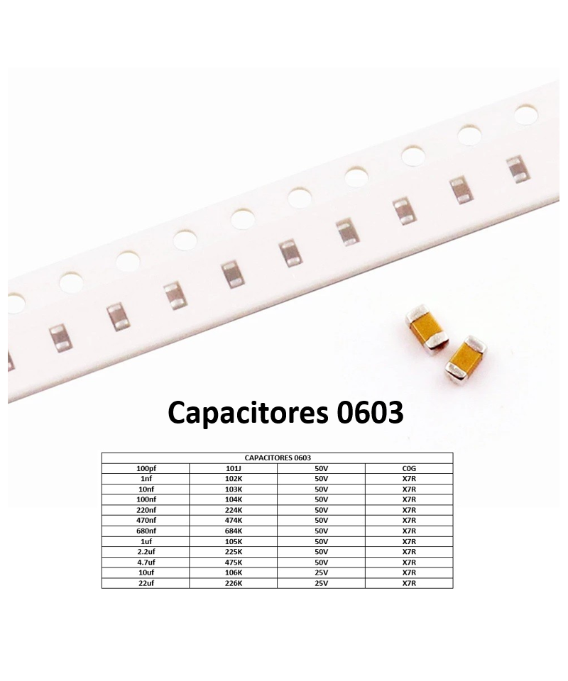 Capacitor Ceramico SMD 0603 25V/50V (2 Unidades)