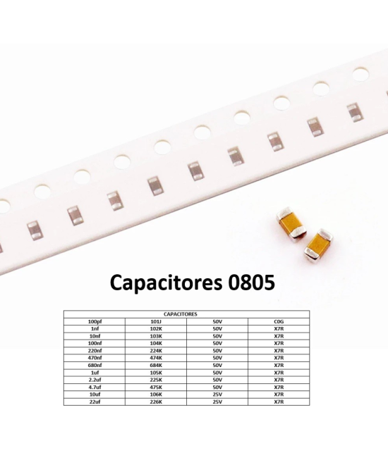 Capacitor Ceramico SMD 0805 25V/50V (2 Unidades)