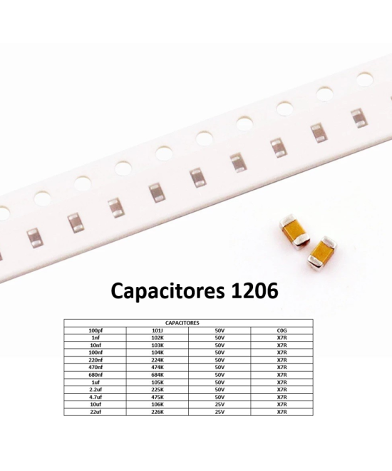 Capacitor Ceramico SMD 1206 25V/50V (2 Unidades)