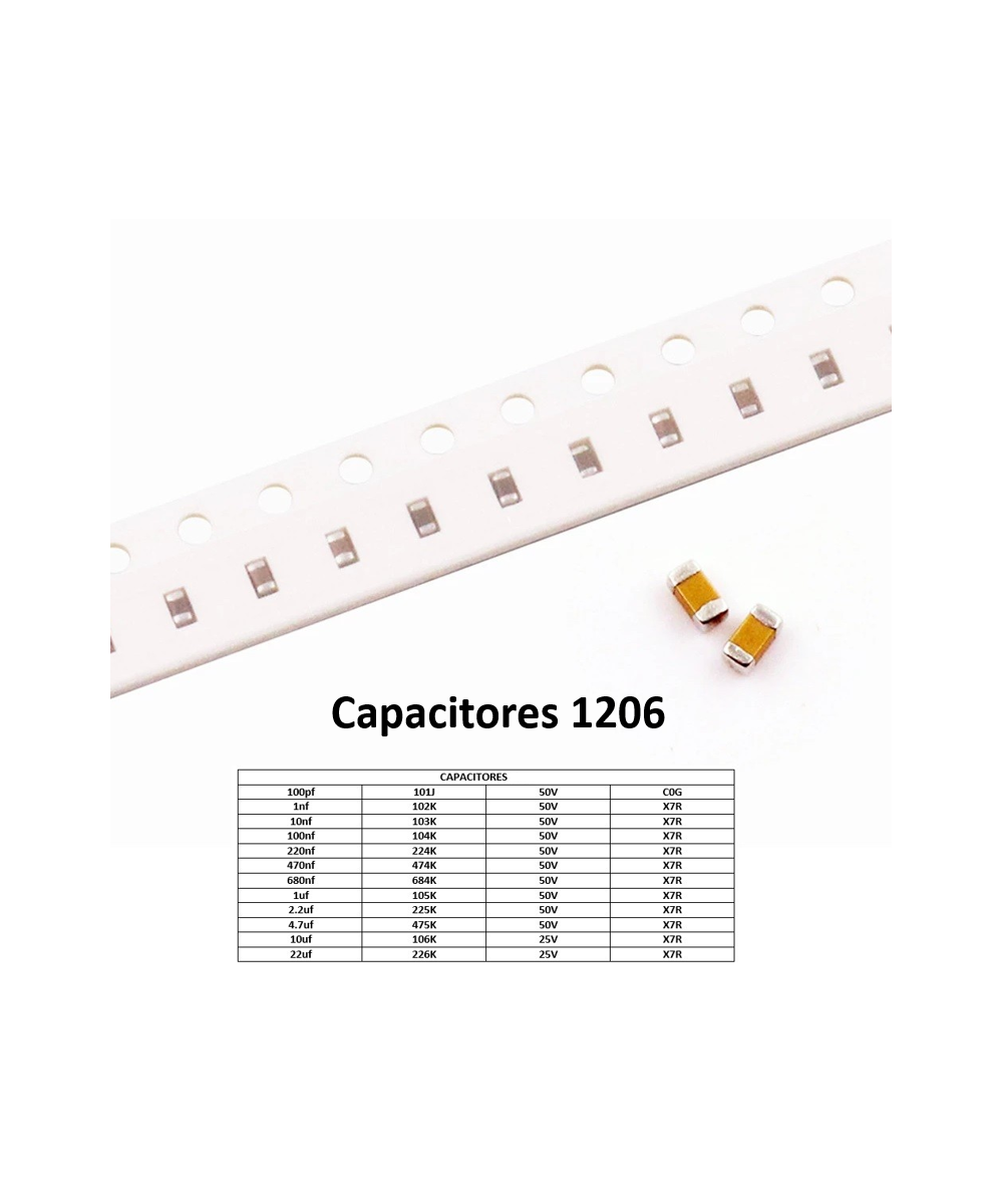 Capacitor Ceramico SMD 1206 25V/50V (2 Unidades)