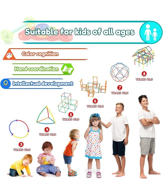 Juego de construcción STEM 600 piezas, bloques de tubos entrelazados (DIY)