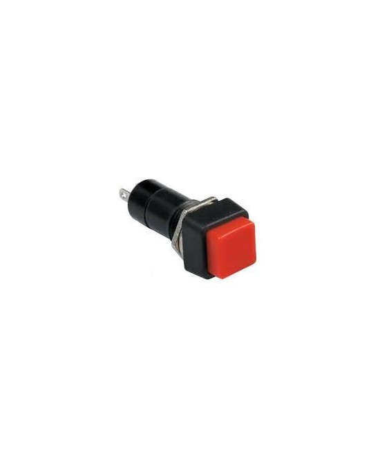 Interruptor push button cuadrado rojo 12mm PBS-11B sin bloqueo