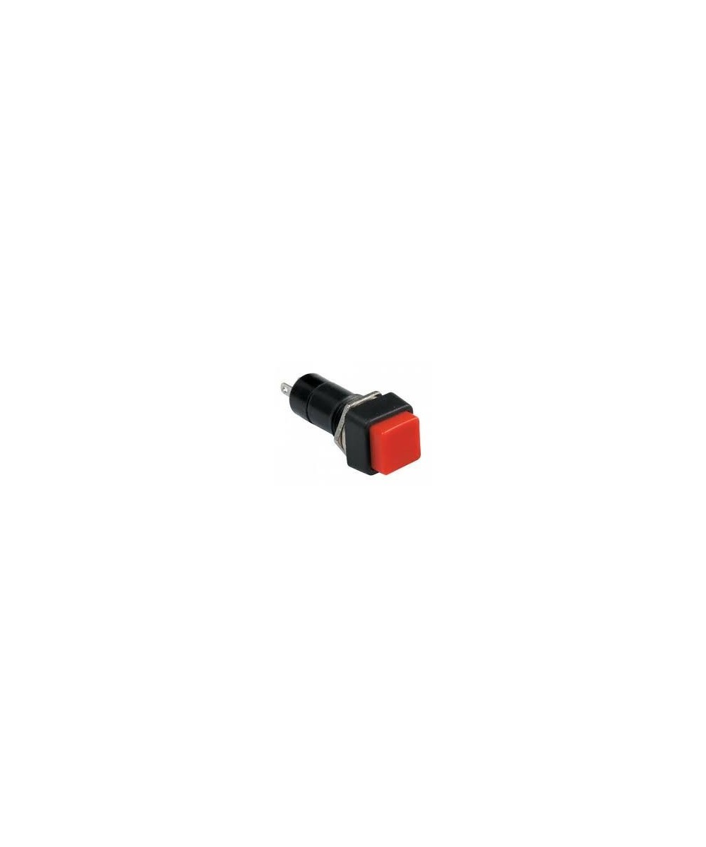 Interruptor push button cuadrado rojo 12mm PBS-11B sin bloqueo