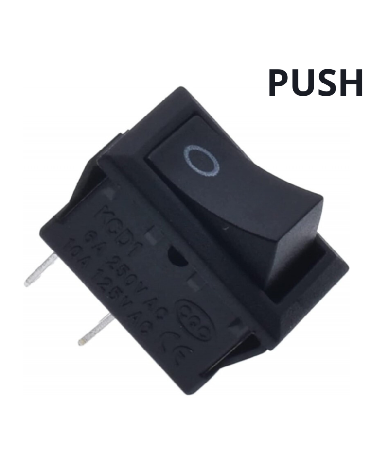 Mini interruptor push button 15x21mm 2 pines KCD1