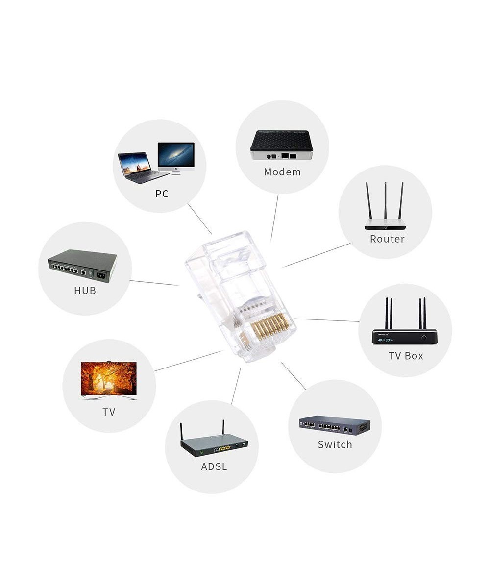 Conector RJ45 CAT6E pasante (10U)