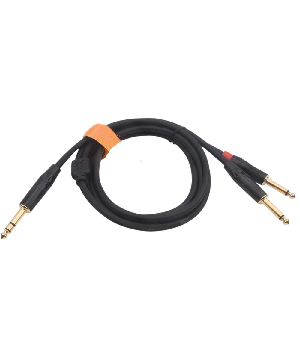 Cable para audio 1/4 (6.35mm) a 1/4 (6.35mm) stereo a mono y mono a mono doble 2M