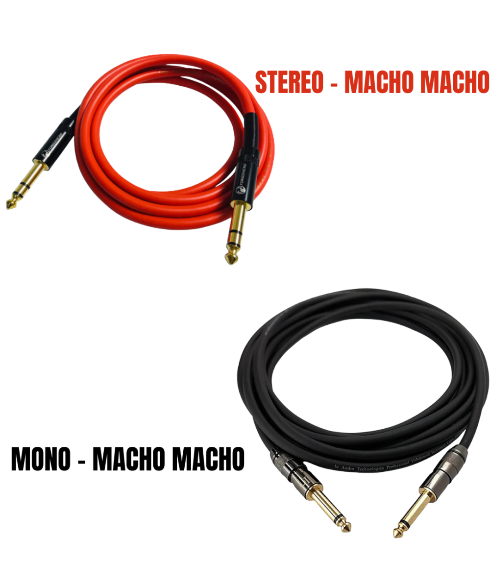 Cable para audio 1/4 (6.35mm) a 1/4 (6.35mm) stereo / mono macho a macho 2M