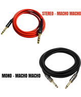Cable para audio 1/4 (6.35mm) a 1/4 (6.35mm) stereo / mono macho a macho 2M