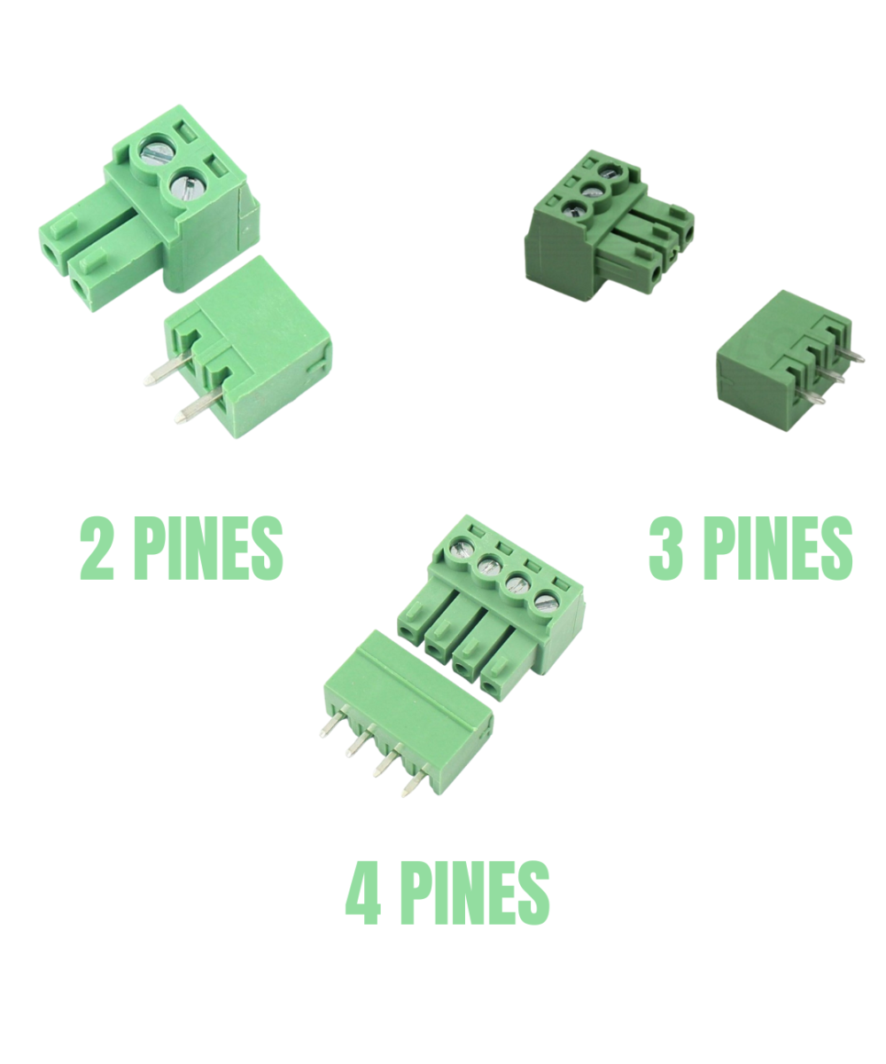 Terminal Para PCB tipo bloque de 2-3-4 Pines 3.81MM (5 Unidades)