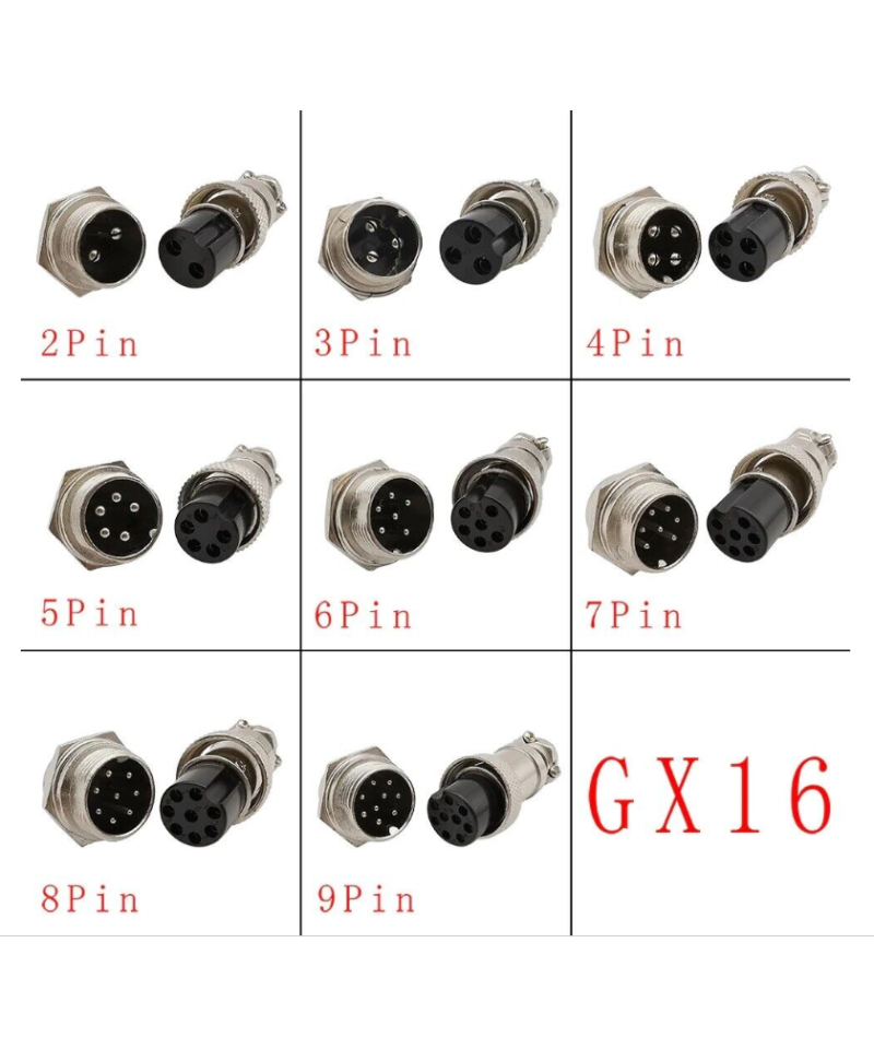 Conectores GX16 tipo aviador 16mm