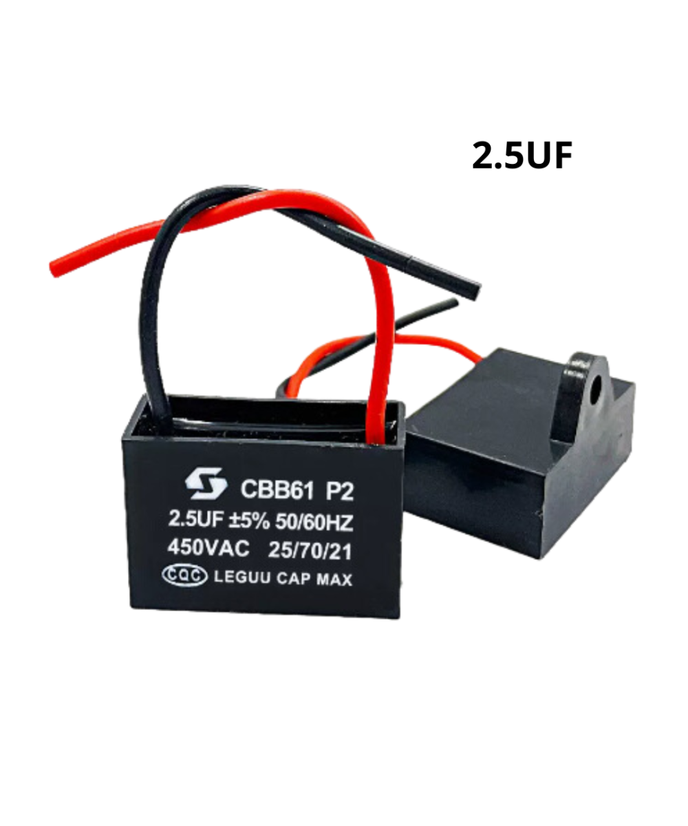 Capacitor de arranque de motor de ventilador CBB61 450V 0.8UF - 25UF