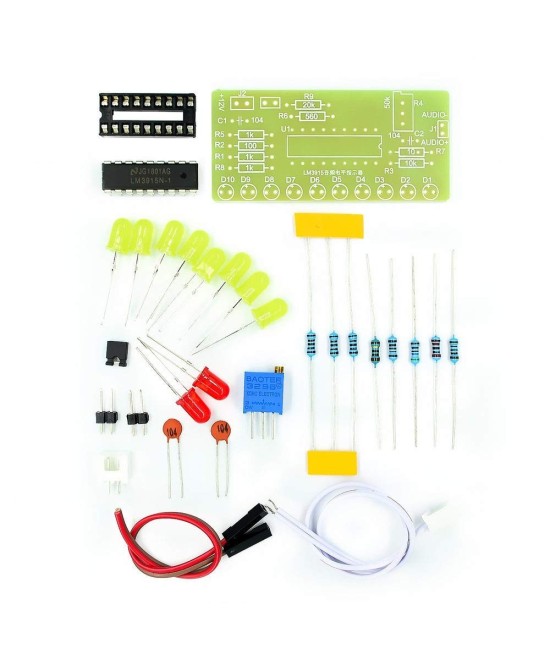 Analizador de espectro de sonido de Audio con 10 LED LM3915
