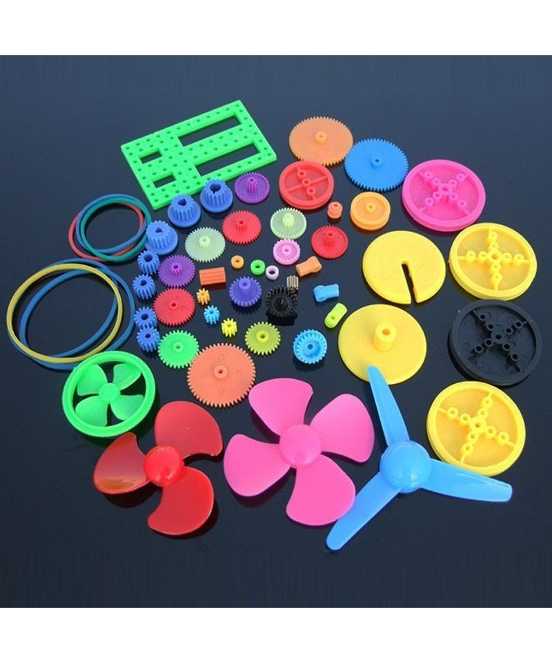 Set de Engranajes, poleas, correas 55 piezas plasticas
