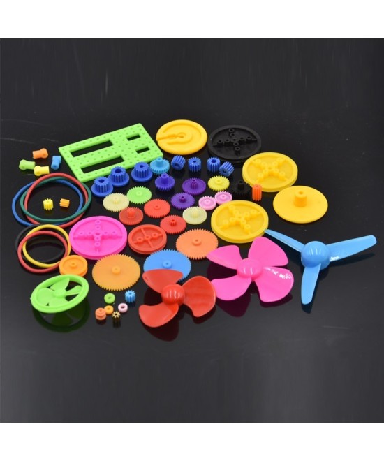 Set de Engranajes, poleas, correas 55 piezas plasticas