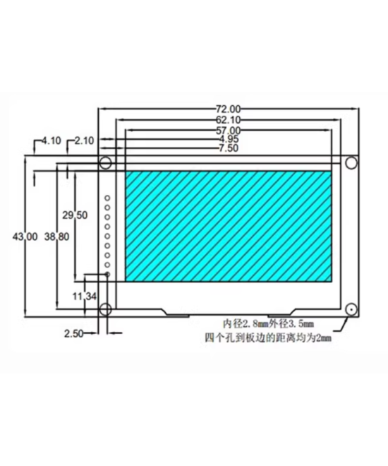 Pantalla Oled 2.42 pulgadas 12864 con interfaz SPI