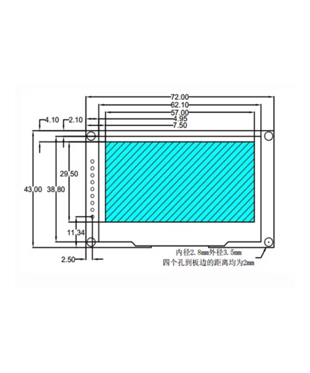 Pantalla Oled 2.42 pulgadas 12864 con interfaz SPI