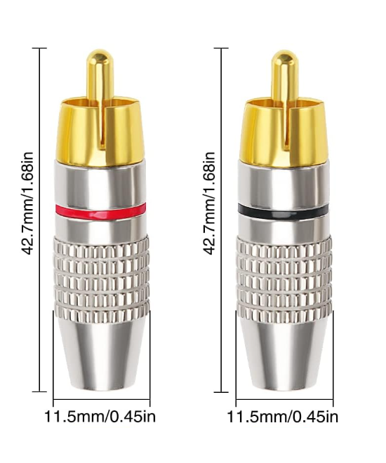 Conector de audio RCA Macho y Hembra