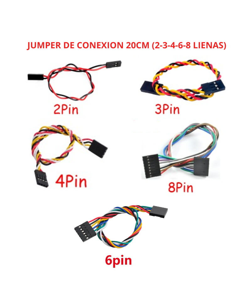 Jumper de Conexion 20 CM (2-3-4-6-8 Lineas)