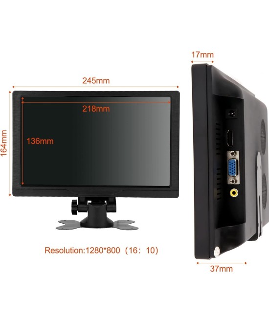 Pantalla tactil de 10.1 pulgadas HDMI, VGA, AV con altavoz incorporado