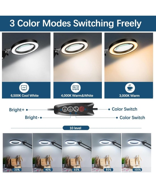 Lupa de mesa grande 10x 13W