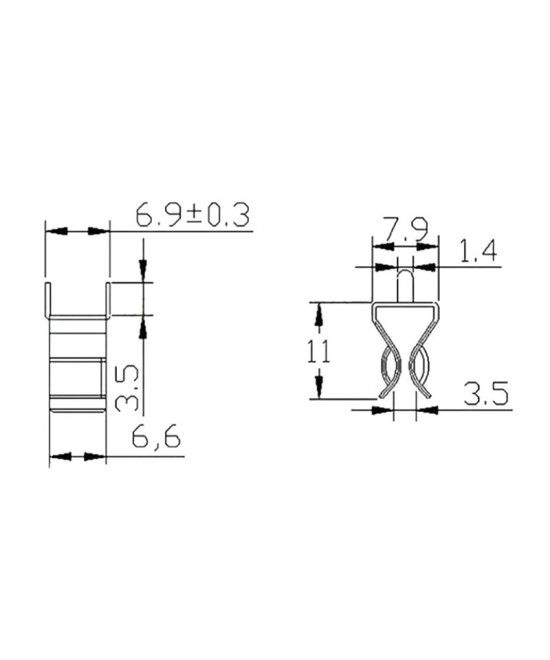 Terminal tipo clip para fusible en PCB 5x20mm y 6x30mm (10U)