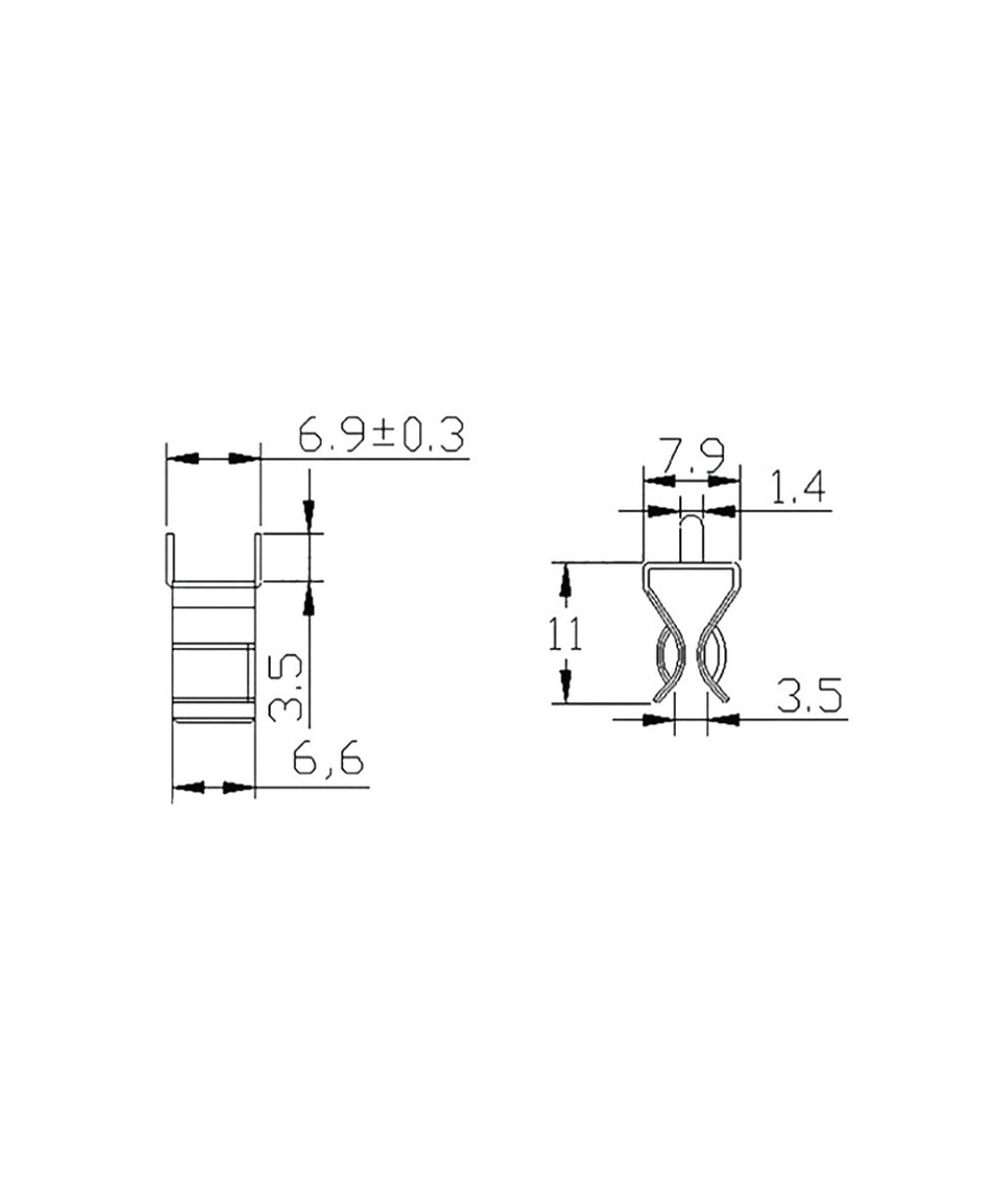 Terminal tipo clip para fusible en PCB 5x20mm y 6x30mm (10U)